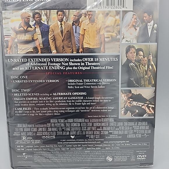 American Gangster 2-Disc Unrated Extended Edition DVDs Factory Sealed - Picture 3 of 8